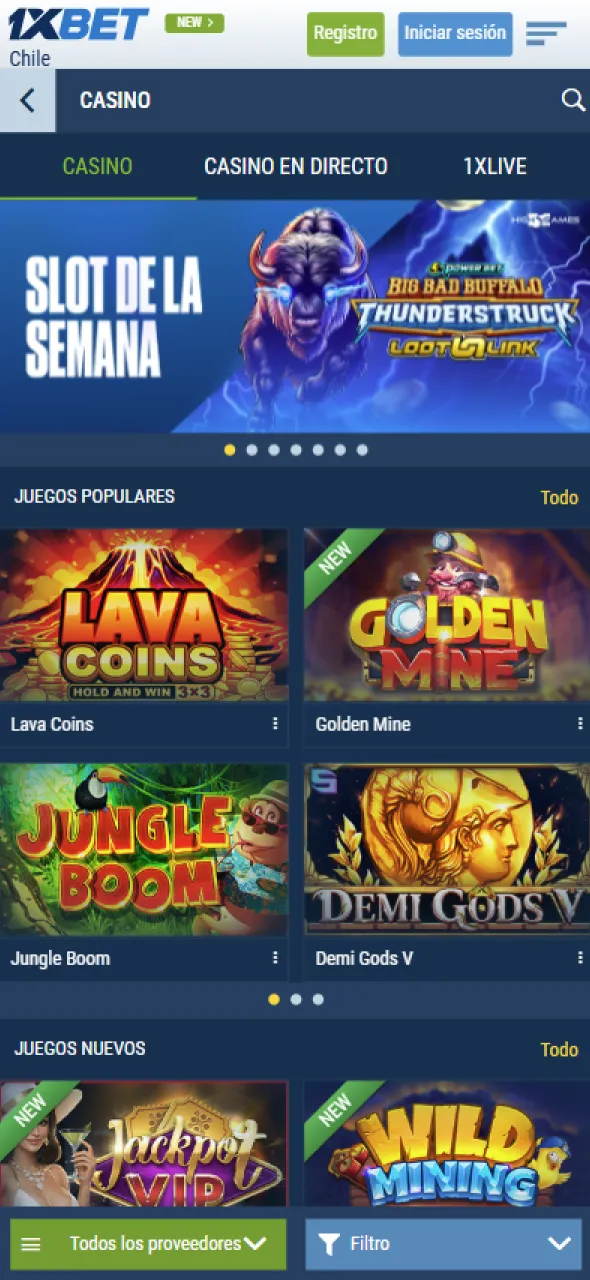 En Chile, 1xbet proporciona innumerables opciones de juegos de casino.