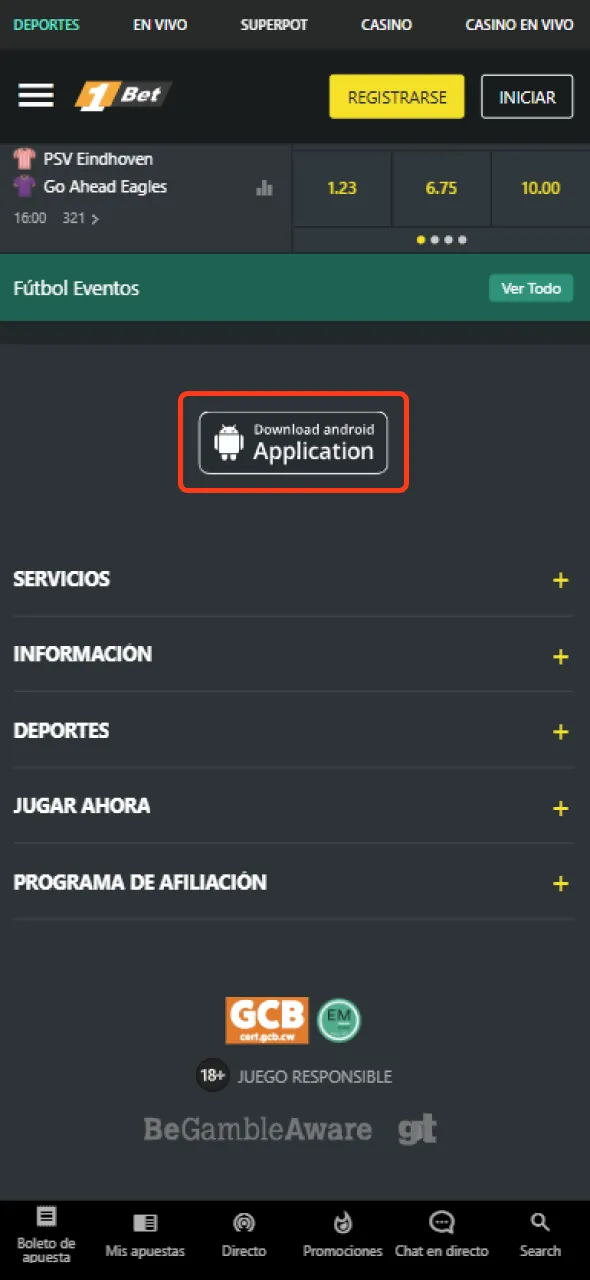 Haga clic en el botón Descargar para obtener la aplicación APK de Android.