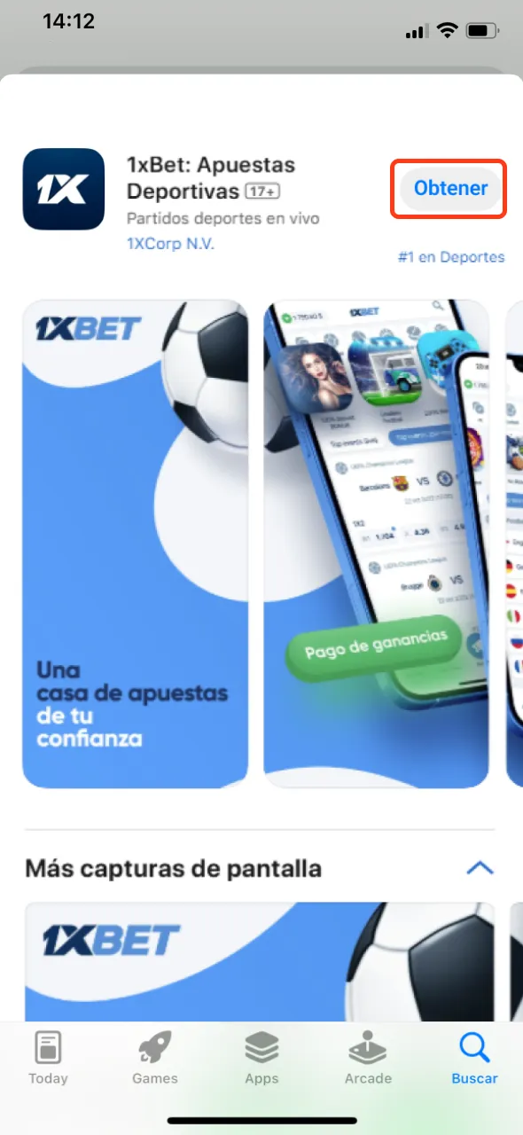 Descargue la aplicación de apuestas de tenis desde la App Store.