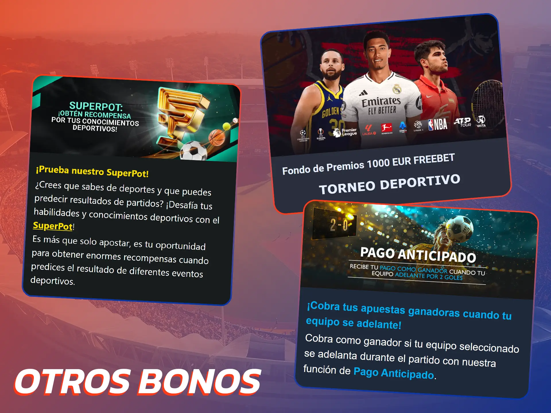 Consigue los mejores bonos deportivos en tu app de apuestas.