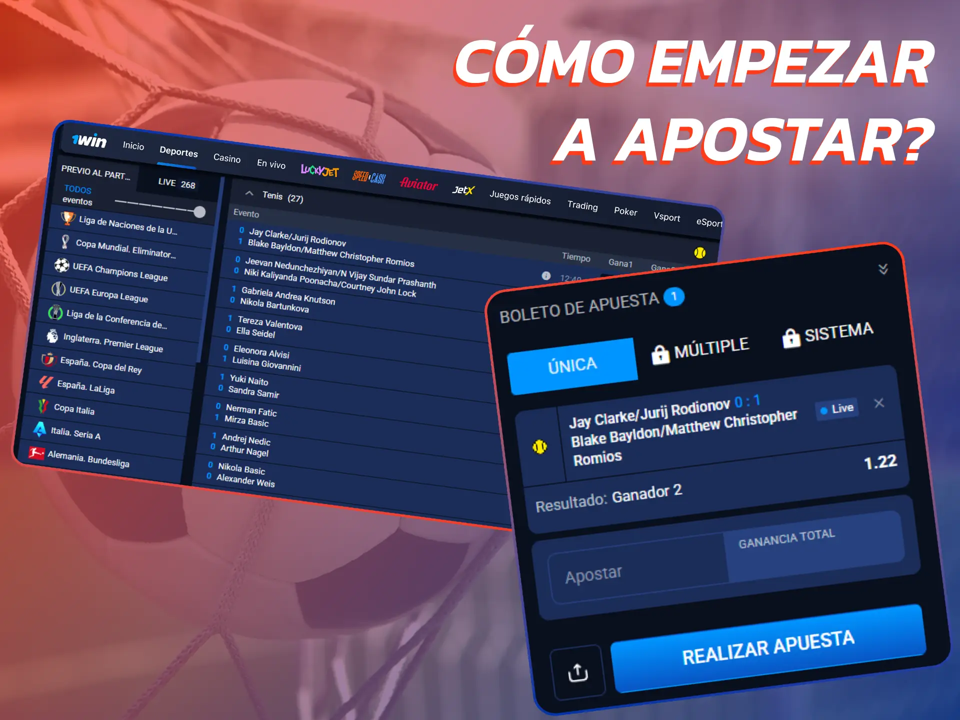 Descubra cómo realizar una apuesta deportiva en un sitio de apuestas.