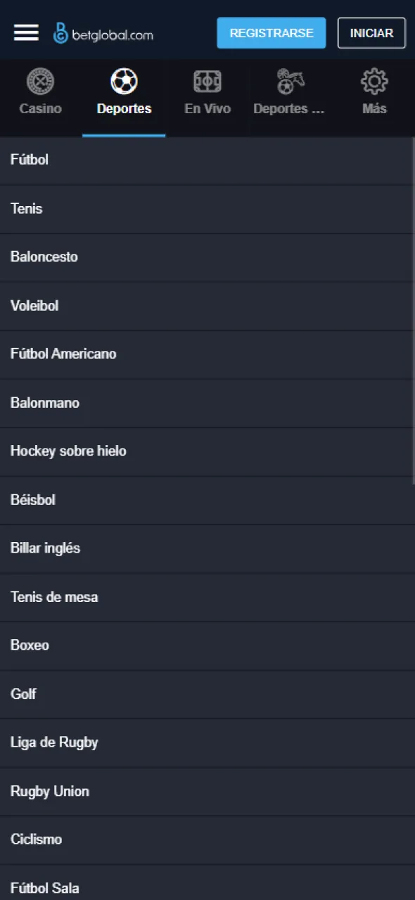 Betglobal ofrece múltiples alternativas para los apostadores deportivos.