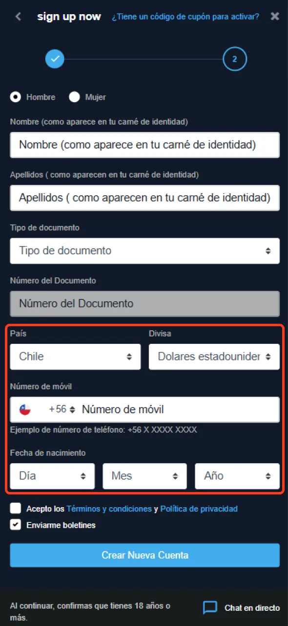 Seleccione la moneda de su elección en Getglobal.