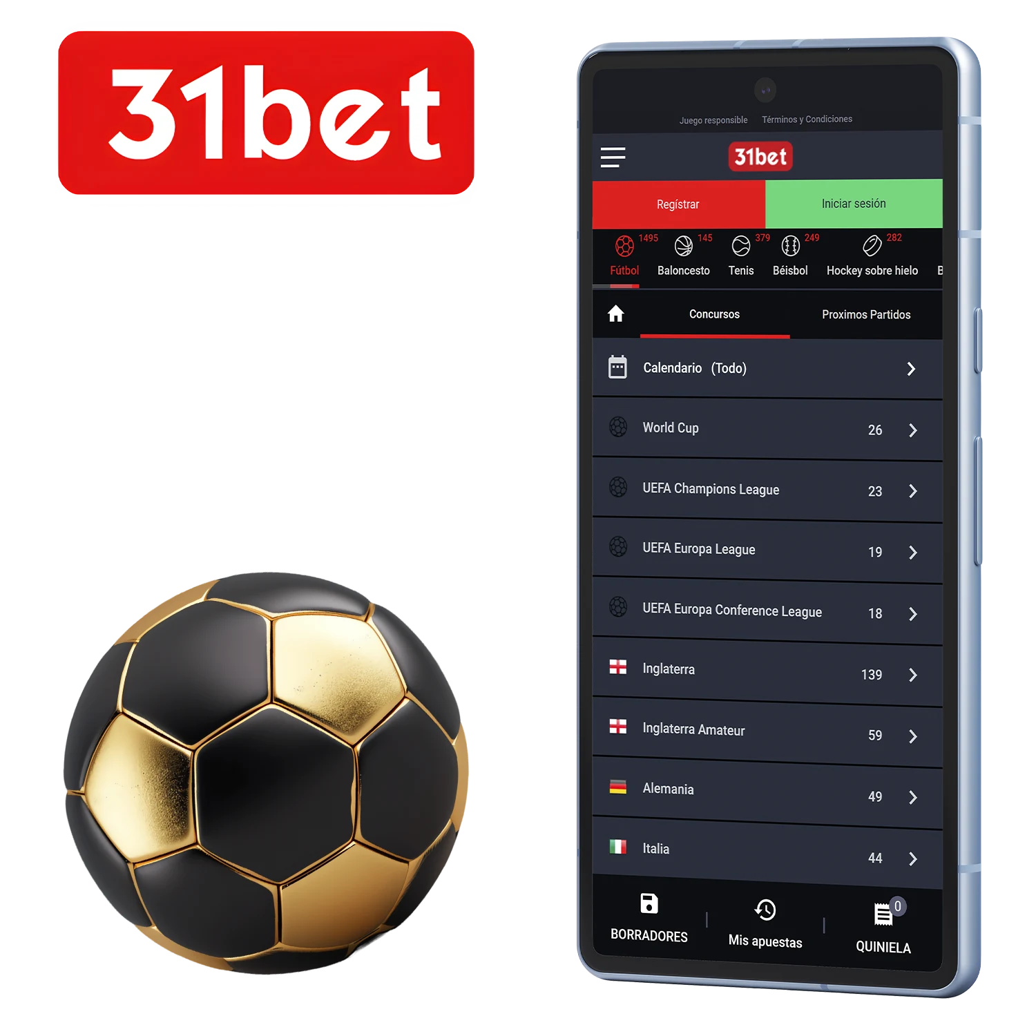 Pruebe la aplicación 31Bet para apuestas de fútbol.