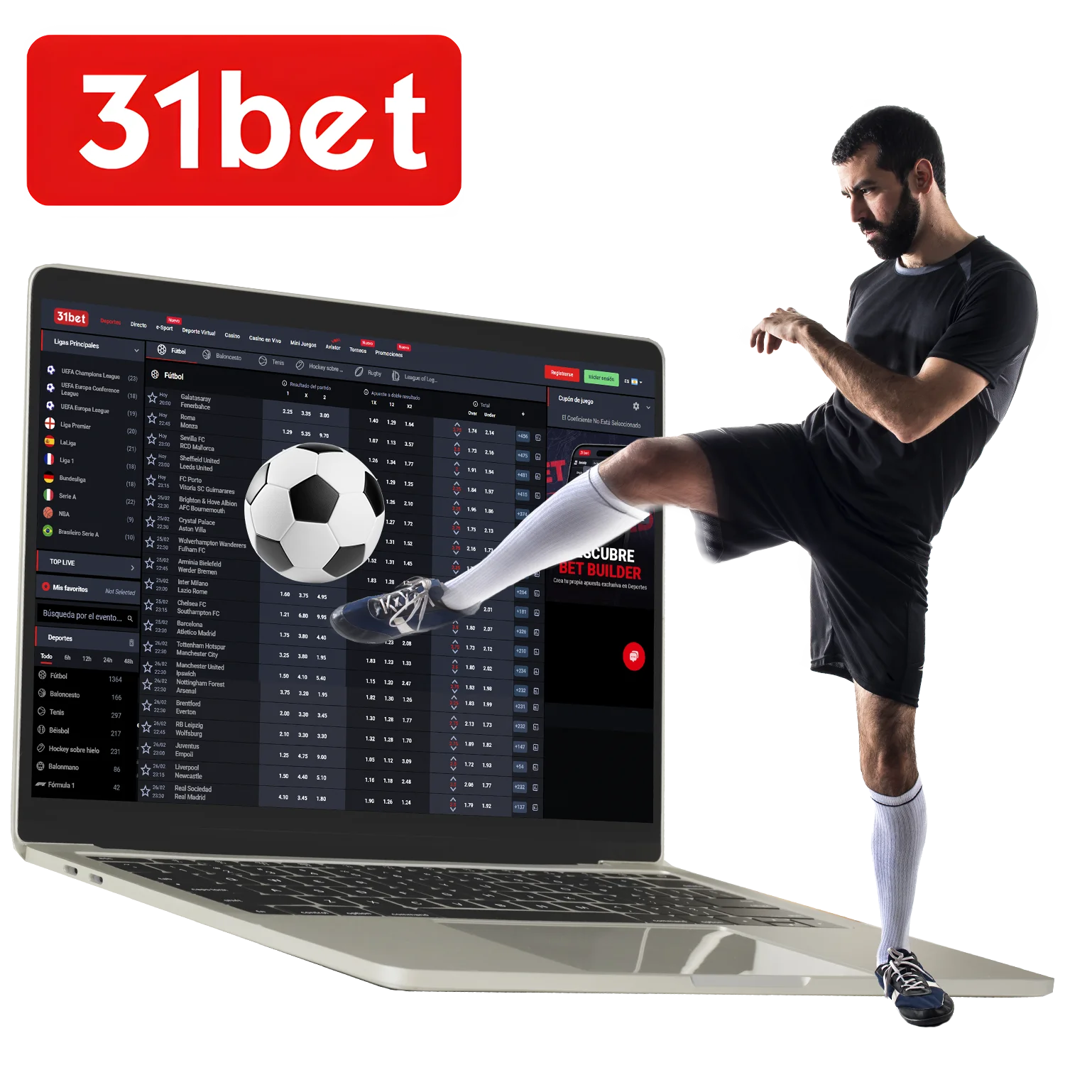 Haga sus apuestas de fútbol en 31Bet.