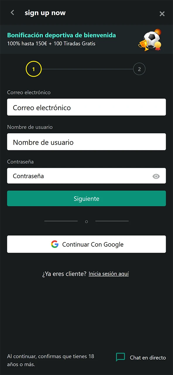 Regístrate en un sitio de apuestas deportivas.