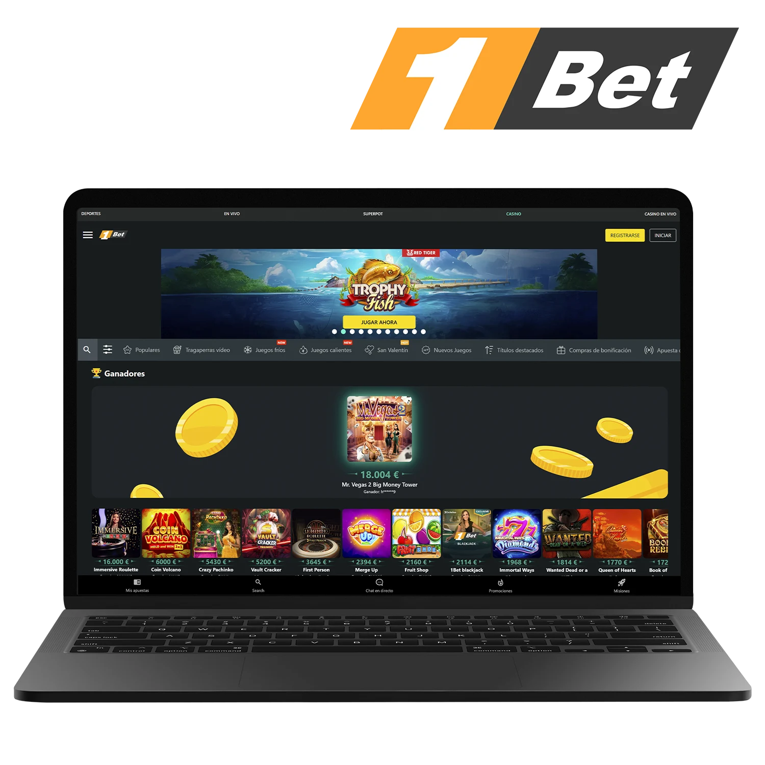 1Bet ofrece una gran variedad de opciones de apuesta.