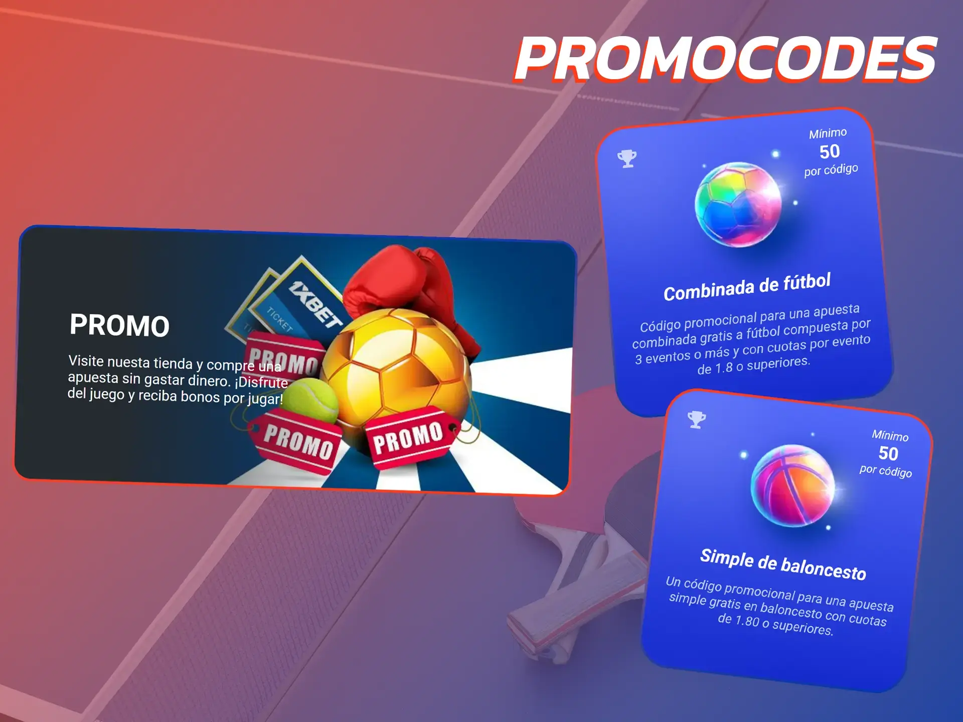 Obtenga un código de promoción deportiva y haga su apuesta.