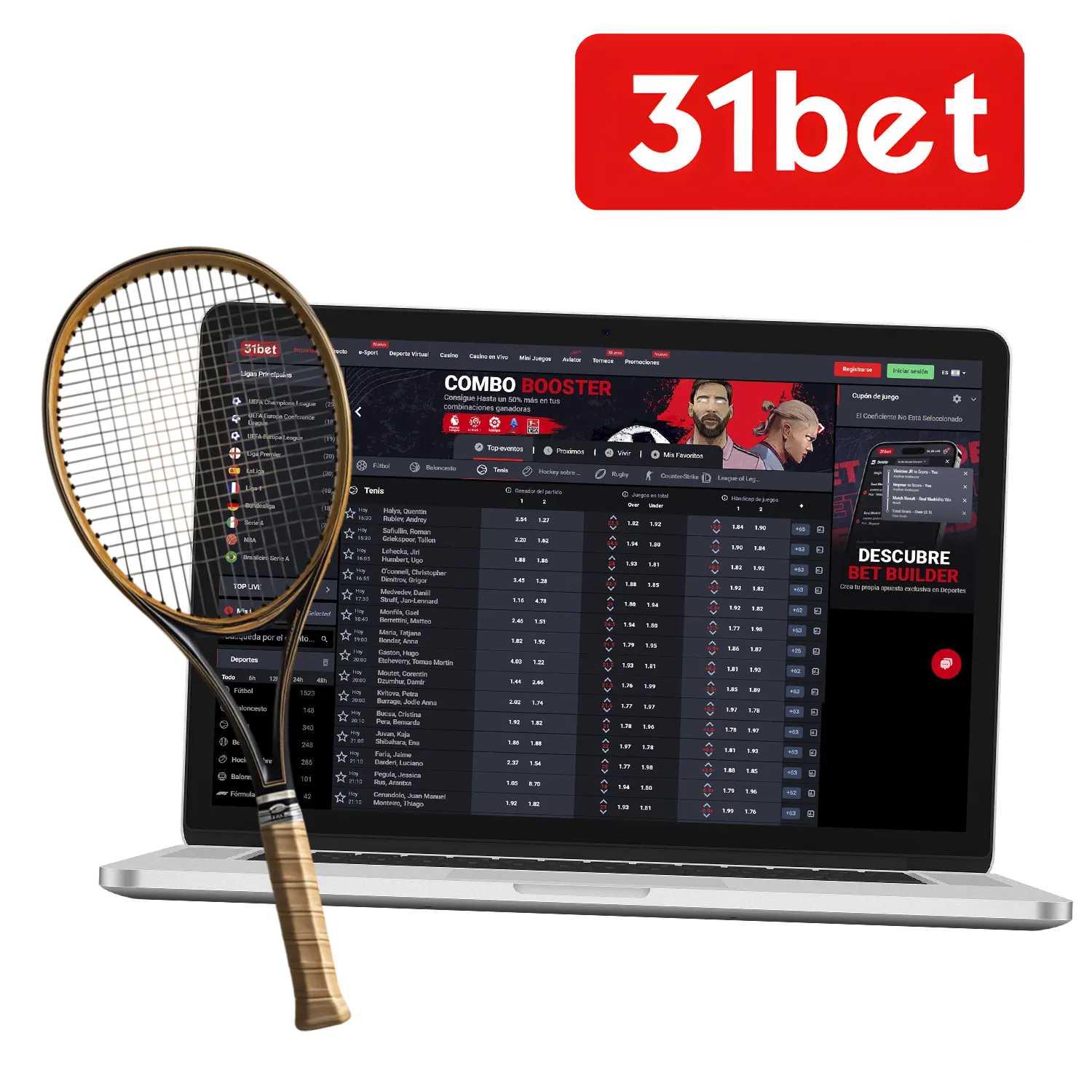 Haga sus apuestas en partidos de tenis en 31Bet.