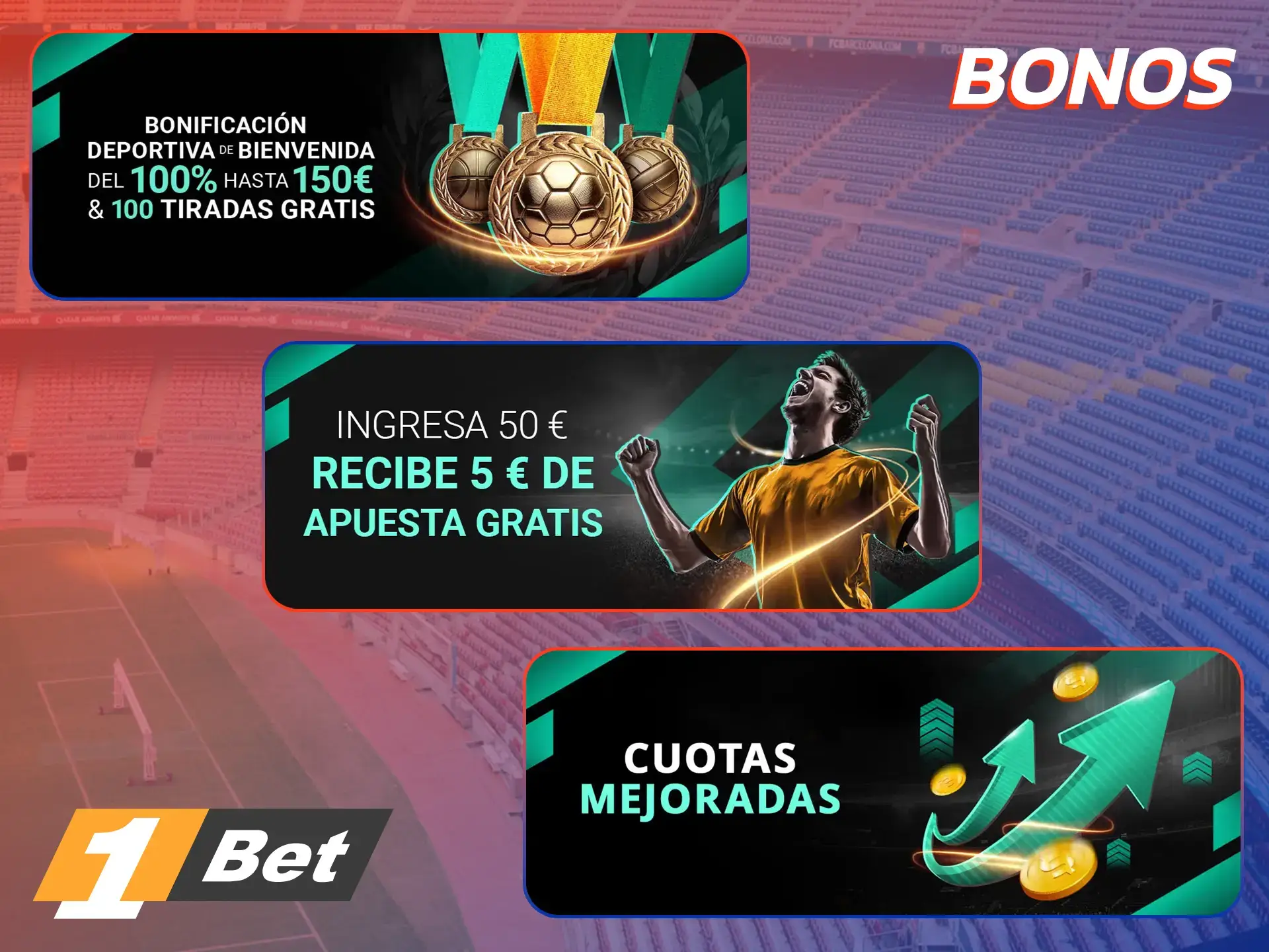 Obtén un bono 1Bet y comienza a apostar en deportes de forma rentable.