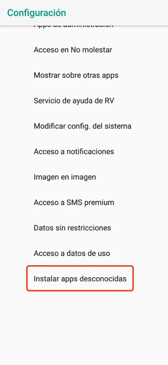 Permite la instalación externa para obtener la app de 1xbet.