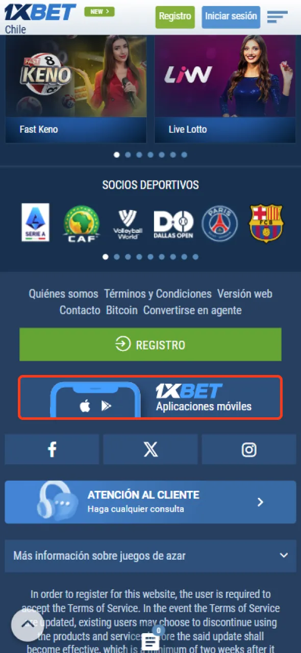 Entra en 1xbet y obtén el APK para Android.