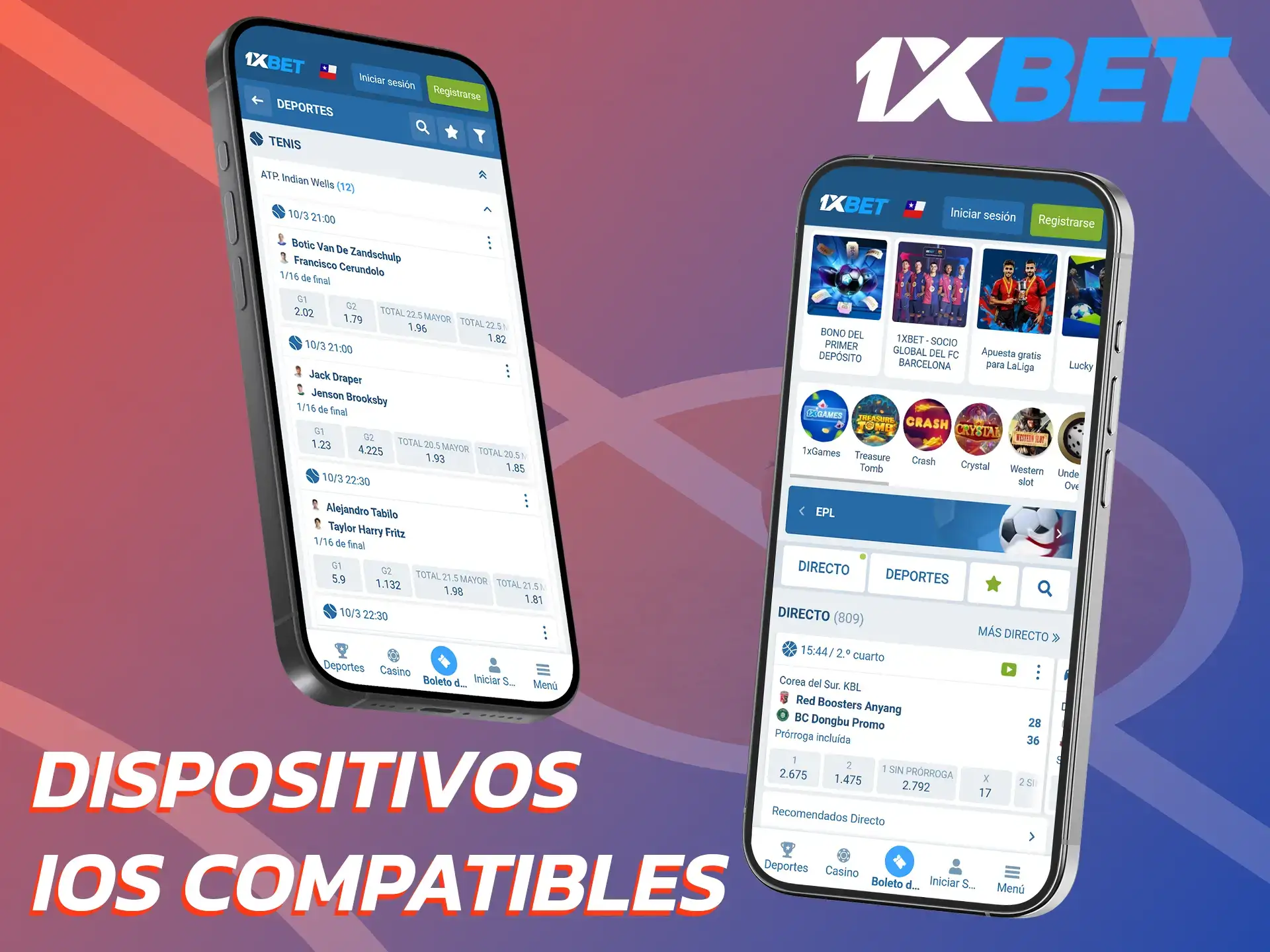 La app iOS de 1xBet tiene una amplia compatibilidad con todos los dispositivos soportados.