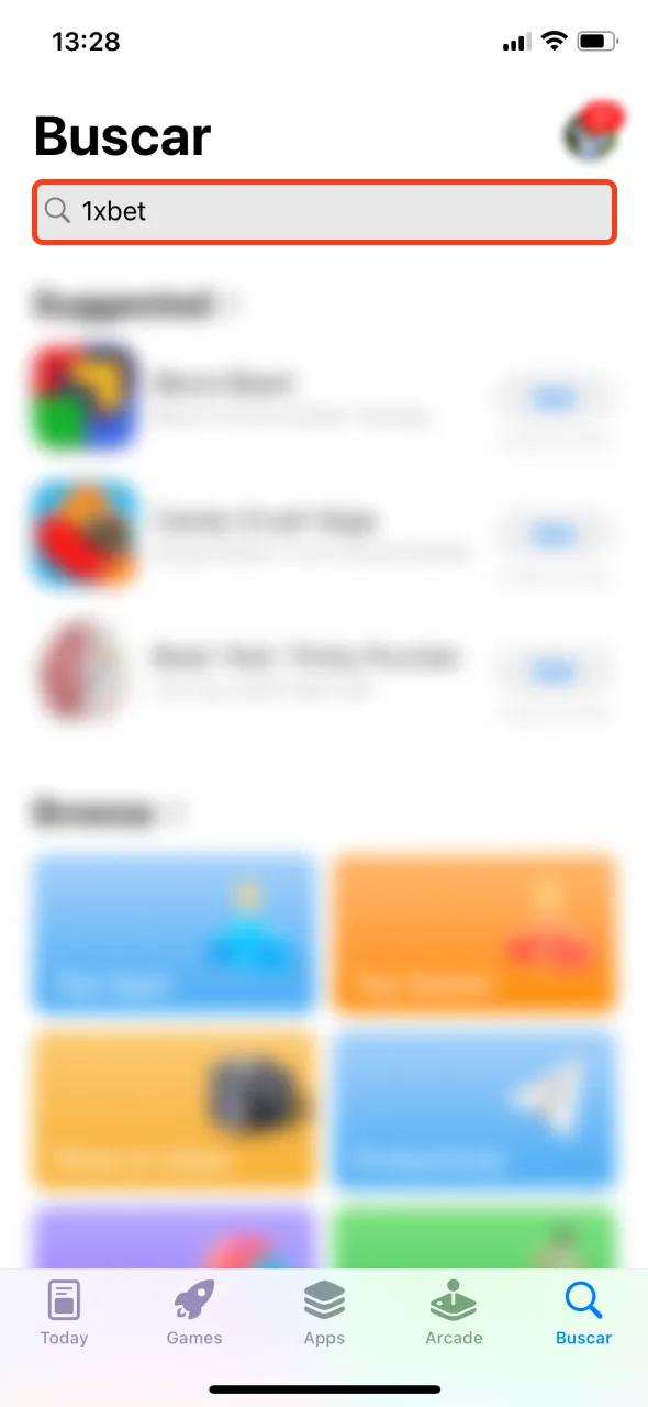 Localiza la app de 1xbet en la App Store y bájala.