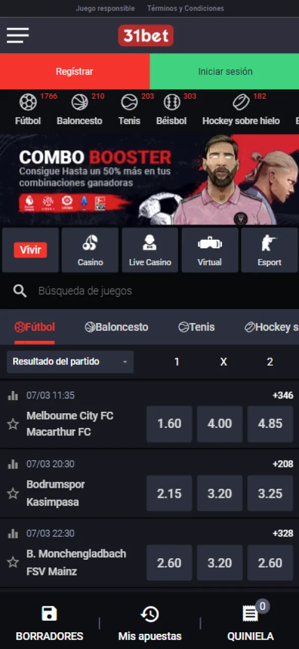 Disfruta apostando y jugando en 31bet desde iOS.