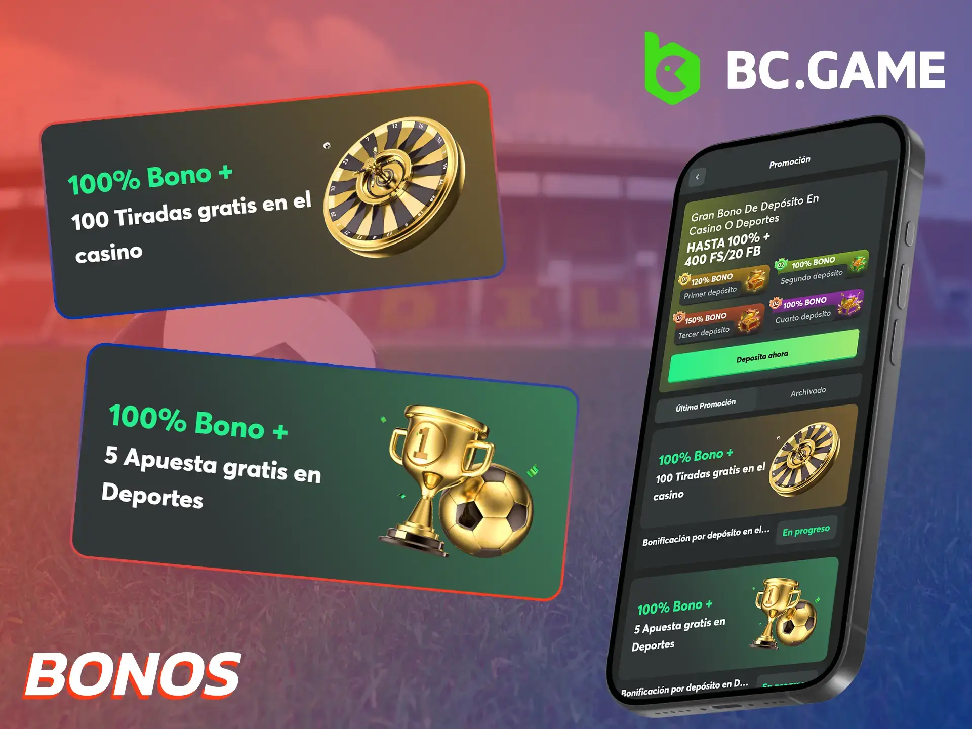 Recibe tus bonos de BC Game cómodamente a través de la aplicación.