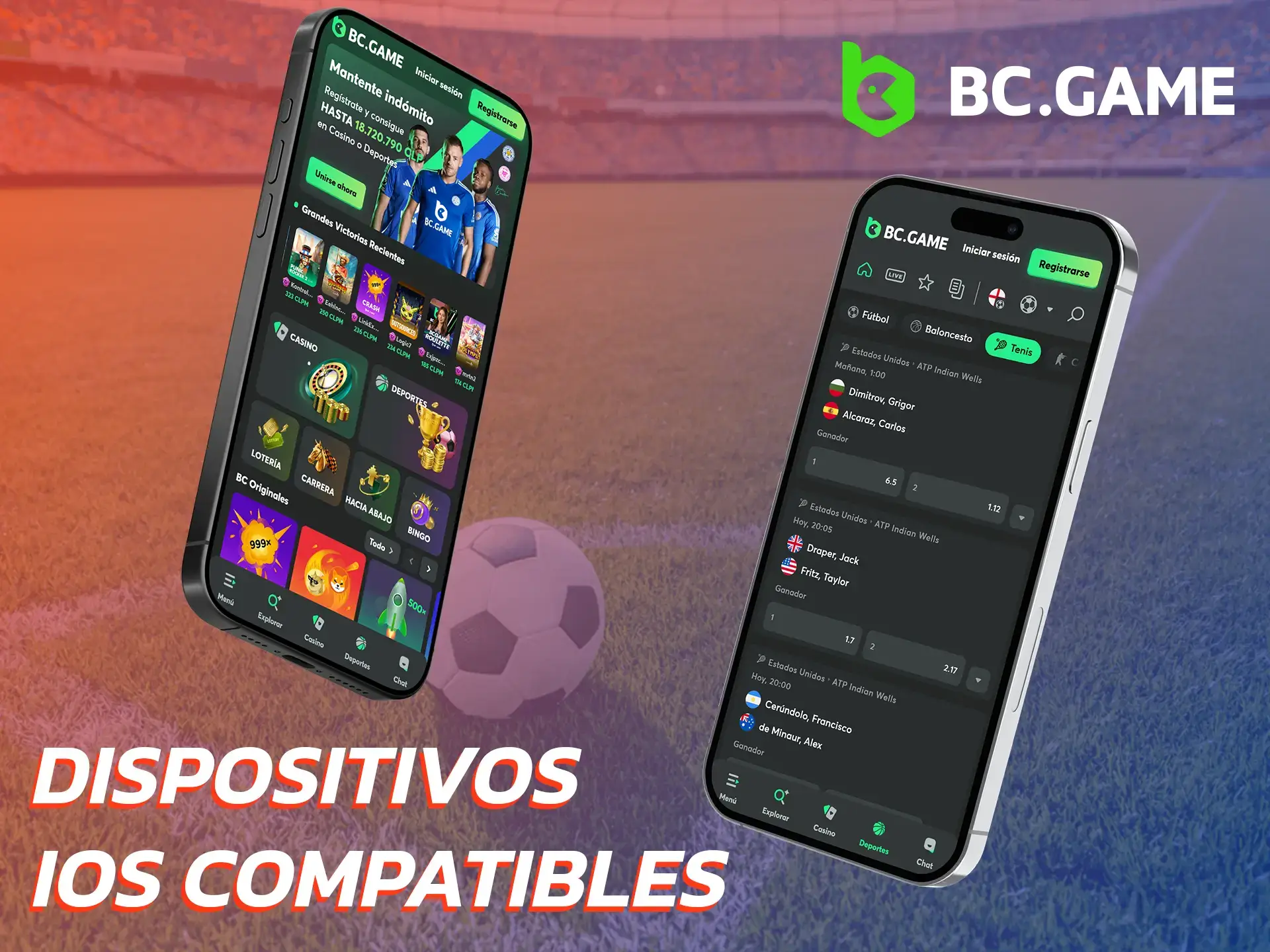 Solo los dispositivos iOS compatibles pueden descargar y usar la app BC Game.