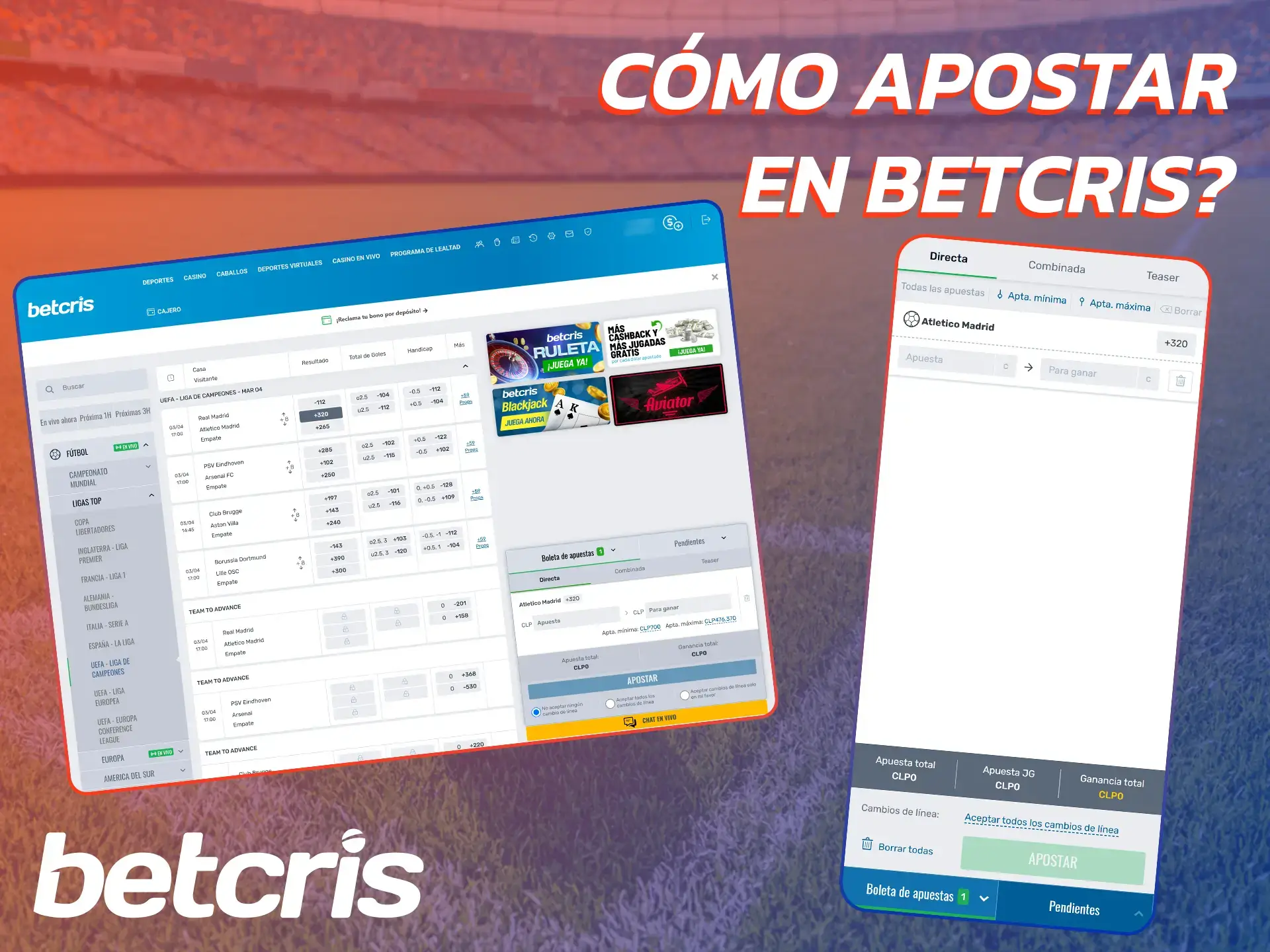 Guía para realizar apuestas deportivas en Betcris.