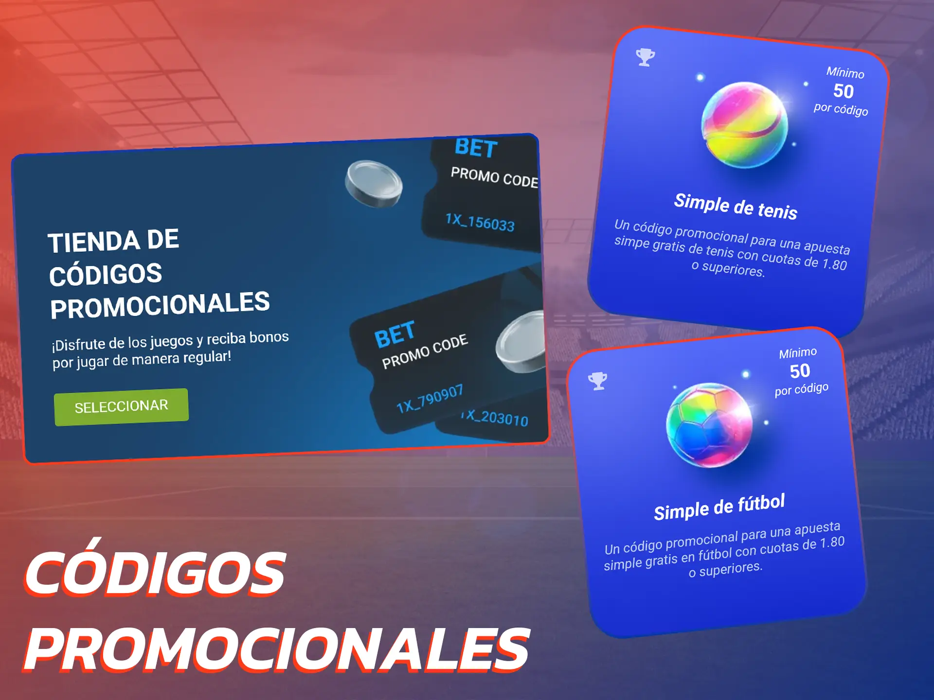 Obtenga un código de promoción deportiva y haga su apuesta.