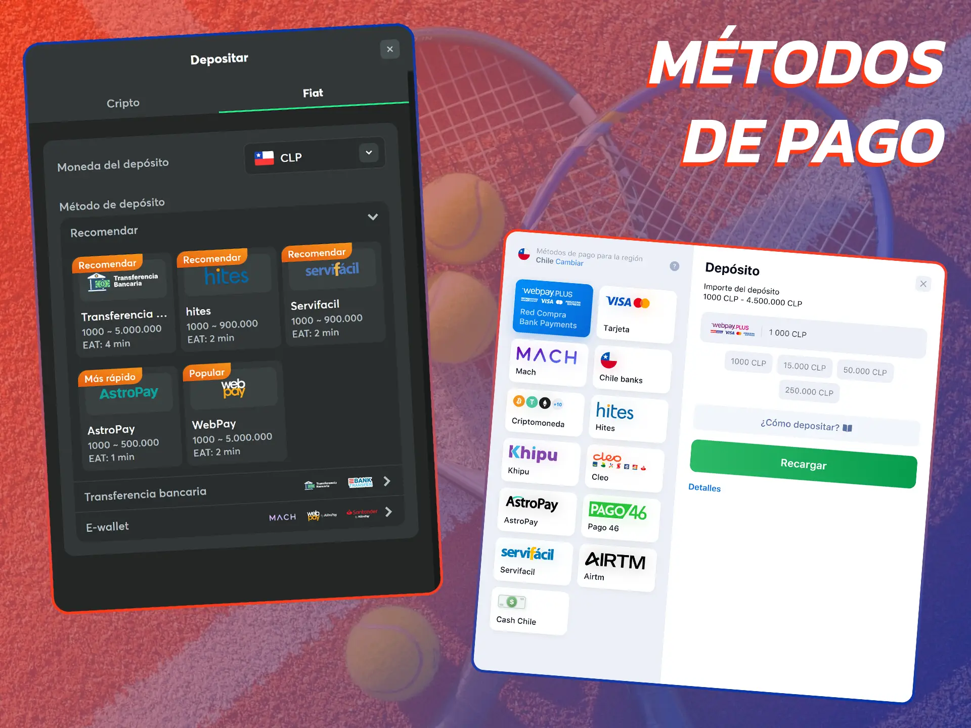 Deposite fondos utilizando su método de pago favorito y seleccione un bono deportivo.