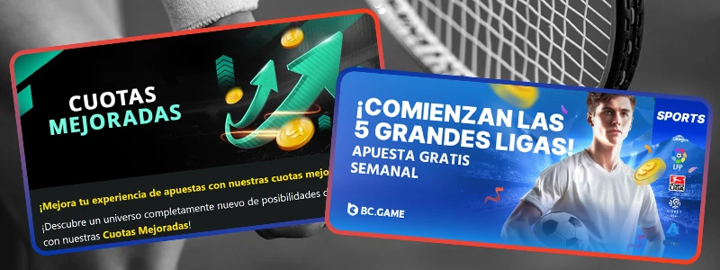 Utilice su bono deportivo favorito, como una apuesta gratis o giros gratis.