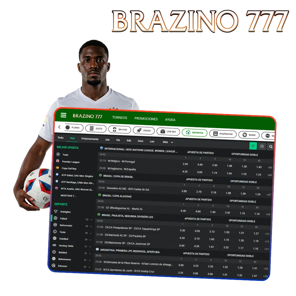 Haga sus apuestas deportivas en Brazino777.