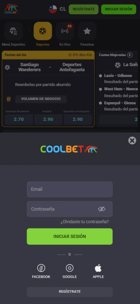 Ingresa a la Coolbet app y comienza a apostar y jugar en Android.