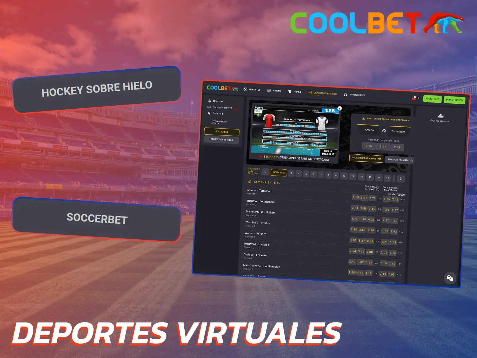 Selecciona tu deporte virtual favorito y realiza tu apuesta en Coolbet.