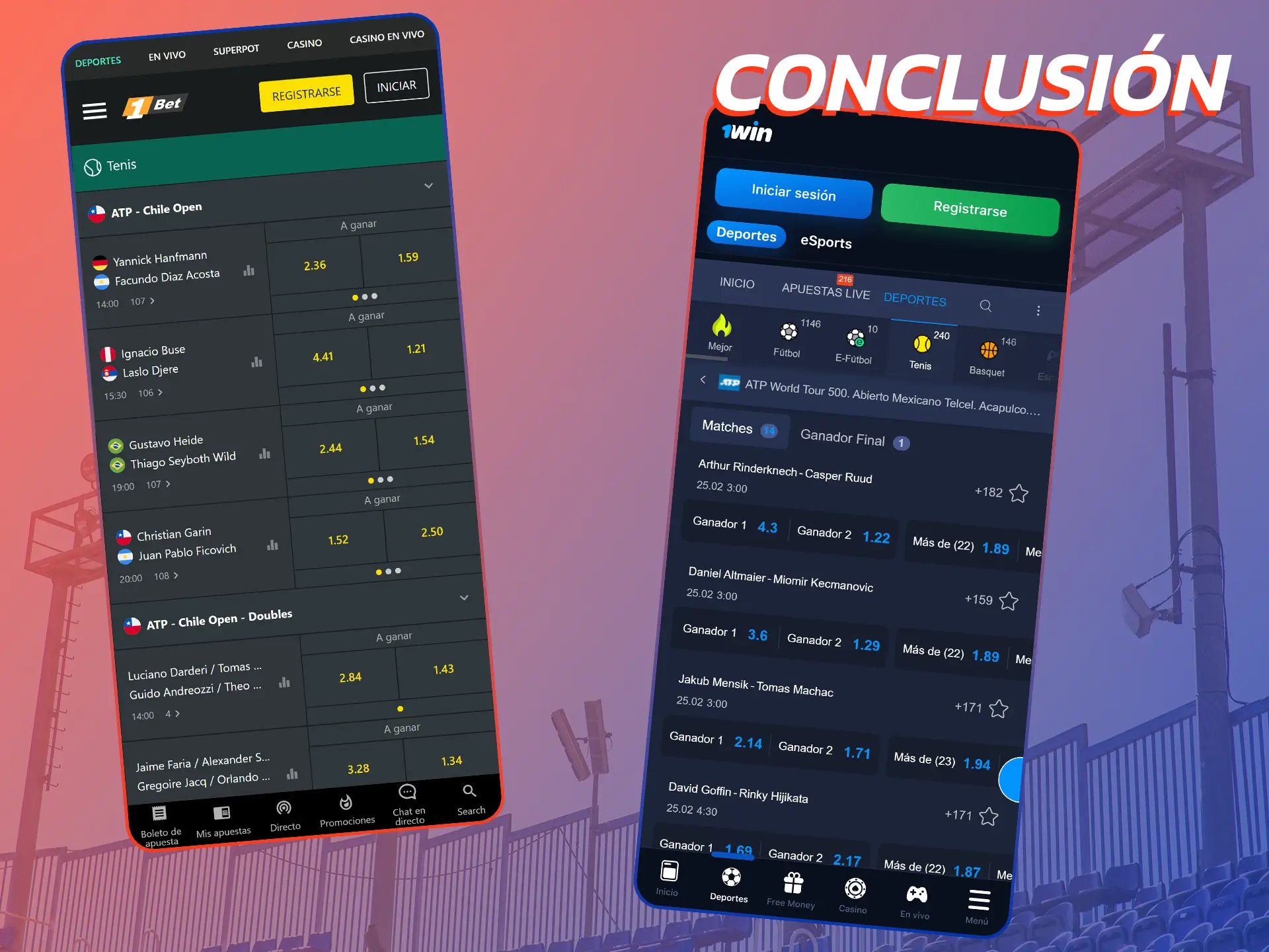 Apuesta al tenis con las mejores apps de apuestas de Chile.