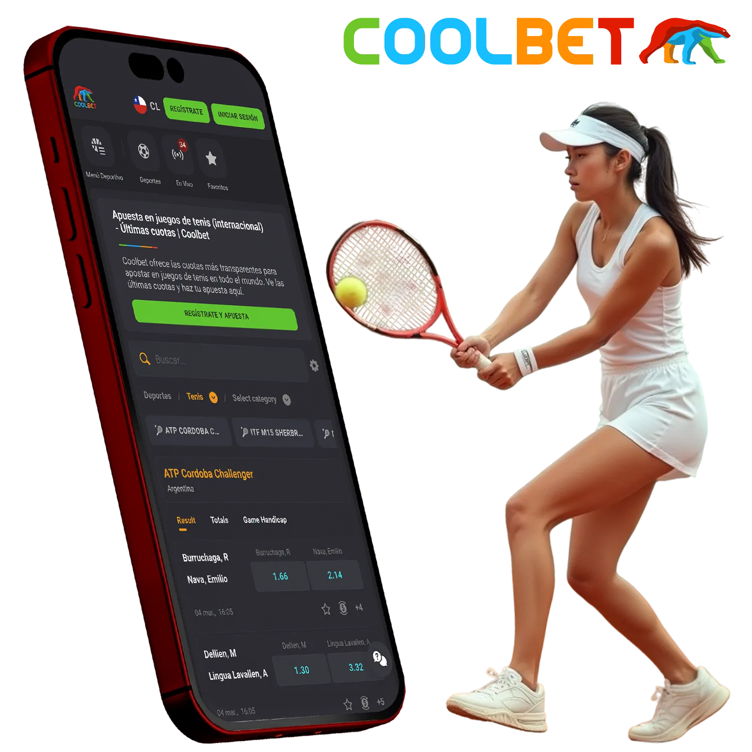 Tus torneos de tenis favoritos en la aplicación Coolbet.